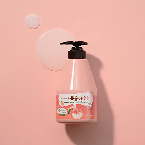 Image of Kwailnara Peach Milk Body Wash (19.75 Fl Oz) - Korean Body Cleanser for Clear & Bright Skin | Milk Protein, Royal Jelly & Vitamin-Rich Peach Extract | Paraben-Free with Gentle Bubbles