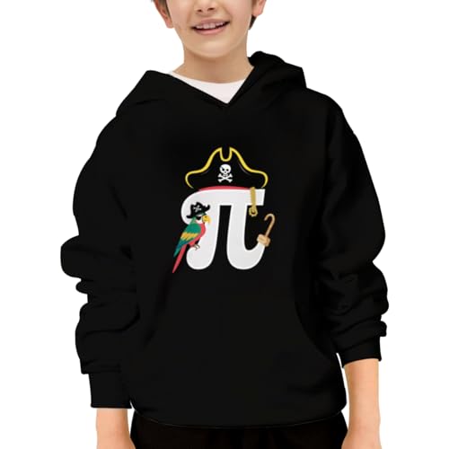 Vintage Retro Pirate Math Geek Funny Pi Day Hoodies for Teen Girls Boys Lightweight Kangaroo Pocket Sweatshirt