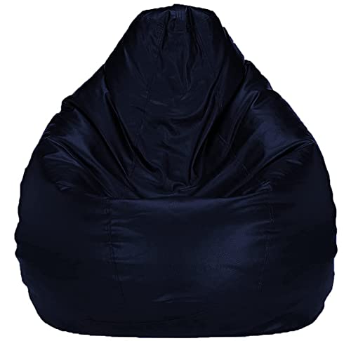 Image of Casa Copenhagen Premium Leather Bean Bag Chair, Filled with Beans | Capacity: Upto 7 Ft Height, 200 KG Weight | 4XL | Navy Blue Mint
