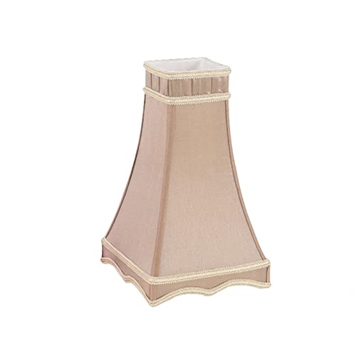 ZIMNO European Silk Lampshades Designer Tower Shape Coffee Color Modern Trendy Decorative Handmade Lamp Shade for Table Floor Lamp Lampshade