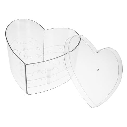 SOLUSTRE Elegant Heart Shape Acrylic Flower Box for Bridal Shower