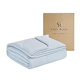 Picture of Cozy Bliss x Sorona® Viscose Natural Fiber Cooling Comforter Twin Size, Reversible Silky Smooth Cooling Blanket with Q-Max＞0.46 for Hot Sleepers & Night Sweats, Cool Blue, 68"x90"