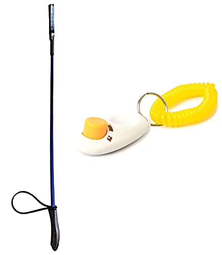 RvPaws 1Pc 30Inches Rubber Plastic & Nylon Training Hunter Stick and 1Pc 6.3cm Clicker with Spiral Wrist Loop Plastic Training Aid Clicker for Dog/Cat/Kitten/Puppy (Color May Vary) (B09RKGLC66) Amazon Price History, Amazon Price Tracker