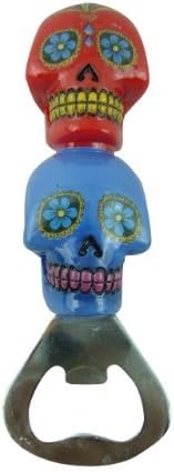 Boxer Gifts Bottle Opener Candy Skull-RED/Blue, Red & Blue, One