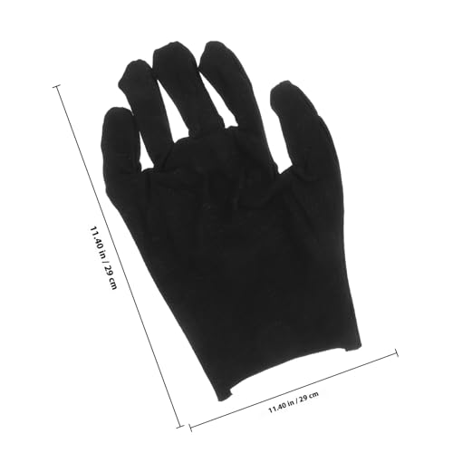 Guantes de seguridad contra cortes de algodón negro, paquete de 12 pares en talla M para industria 2