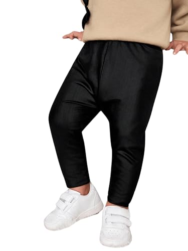 Floerns Girls and Toddlers' Classic Solid Footless Tights Leggings PU Leather Pants4