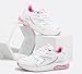 LUCKY STEP Women's Air Cushion Sneakers Rhinestone Fashion Running Gym Jogging Casual Sparkly Arch Support Walking Shoes (White/Pink,7 US)