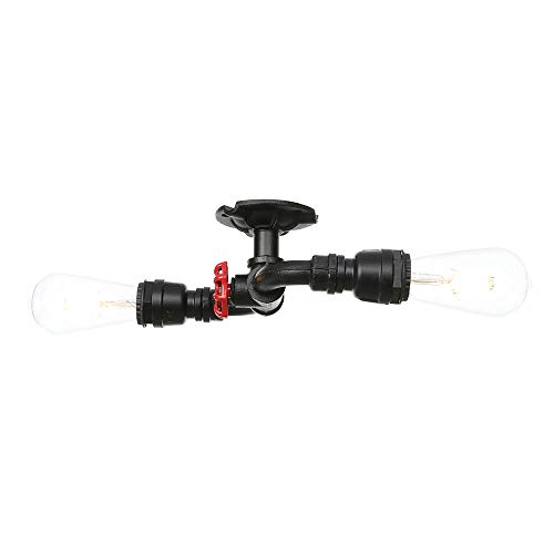 Preisvergleich Produktbild Rustikale Industriedeckenleuchte, Flur Balkon Gang Leuchter Leuchten Decke Kücheninsel Restaurant Cafe Tee Raum Porch Pendelleuchte E27 * 2,Schwarz