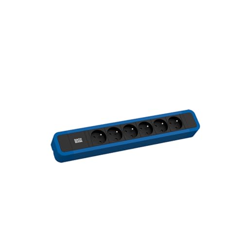 BACHMANN Primo 2 6xUTE bloc prise bleu RAL5010 câble 2 mètres CEE7/7