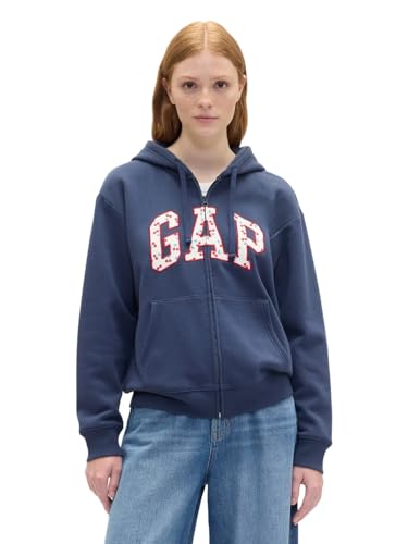 La Mejor Recopilación de Sudaderas para Mujer del mes. 46 GAP - Sudadera con Capucha y Cierre Completa para Mujer, diseño de Cerezas Azul Marino, Talla L, Cerezas Marinas, Large