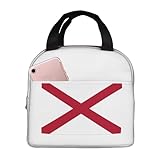 ABYchdd Lonchera aislada con estampado de bandera del estado de Alabama para mujeres y hombres, lonchera reutilizable para el trabajo y picnic