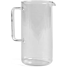 HAY Glass Jug L Borosilicate Glass Jug for Serving Juice, Water and Iced Tea, Dimensions 23.5 cm H, Diameter 12 cm, Capacity 2 L, AB403-A603-AF04