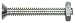 Hillman Flat Head Machine Screw with Nut, 1/4 Inch