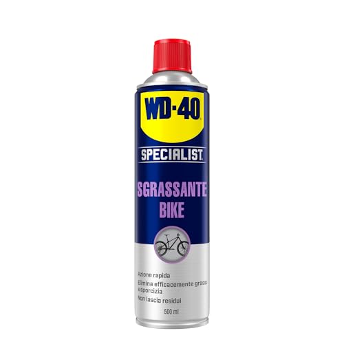 WD-40 - Specialist - Sgrassante Bike - Azione Rapida - Rimuove grasso, olio, polvere e sporco - Rallenta l’usura - Non lascia residui - Ideale per Catena Bici, Deragliatori e altro - Spray 500ml