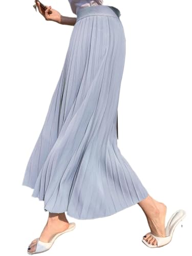 Fashion Beach Skirt Solid Pleated Long Skirt3
