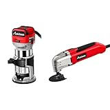 AVID POWER 6.5 Amp 1.25 HP Compact Router Tools Bundle with Oscillating Tool, 22000 OPM Electric Oscillating Multi Tool with 3°Oscillation Angle