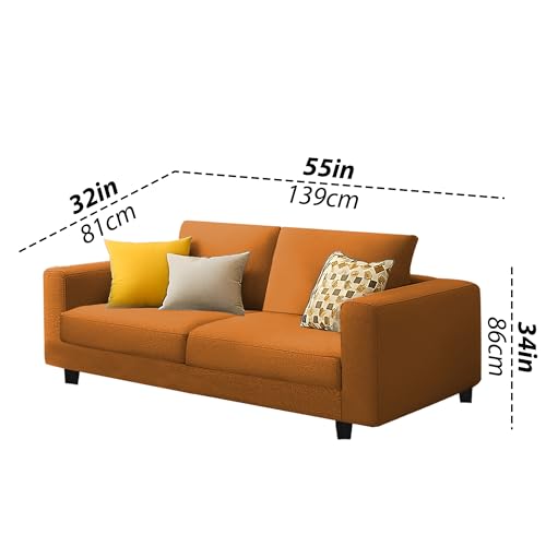 Image of Galib 2 Seater Sofa Set for Living Room (Orange Fabric) Premium Fabric Sofa Set