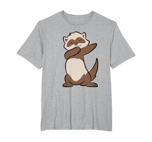 Dancing Ferret Cute Dabbing Ferret T-Shirt, Men's Big and Tall, Heather Grey, 2X Tall