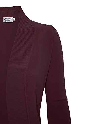 Image of Cielo Women's Solid Basic Open Front Pockets Knit Sweater Cardigan