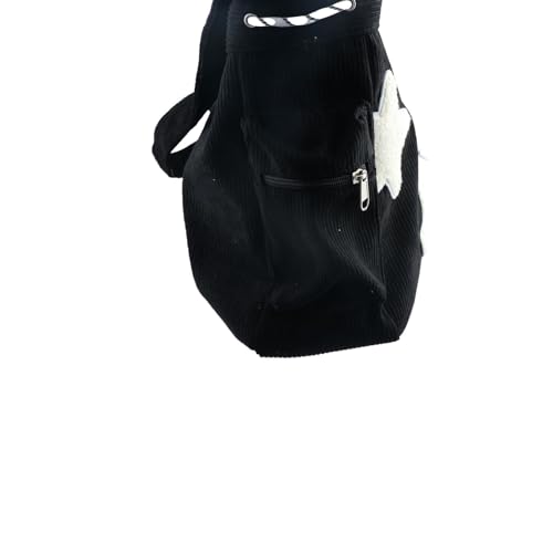 Leadigol Y2K Star Canvas Messenger Bag, Women Crossbody Bag Adjustable Storage Bags Large Capacity Makeup Lipstick Bags Teens Bag Drawstring4