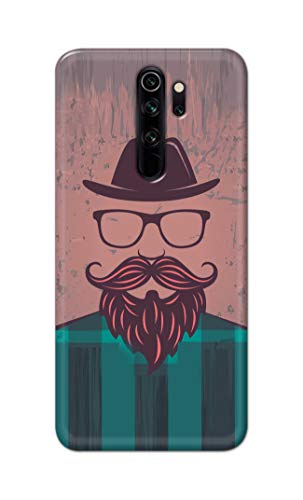 Image of PRINTFIDAA Man Icon with Beard Shirt Hipster Printed Designer Hard Case for Redmi Note 8 Pro Back Cover -(e) RPM1001
