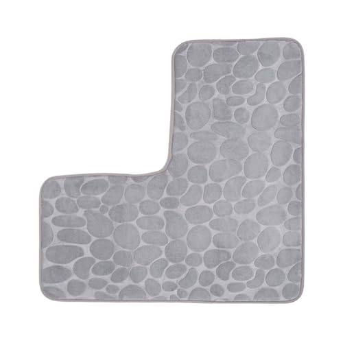 ZGXNYI L-förmige Eckbadezimmermatte, Kopfsteinpflaster, rutschfeste...