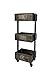 Rae Dunn 3 Tier Wheeled Organizer - Wood Caddy - Chic and Stylish Portable Wood Storage Bin for Office, Home or Kitchen