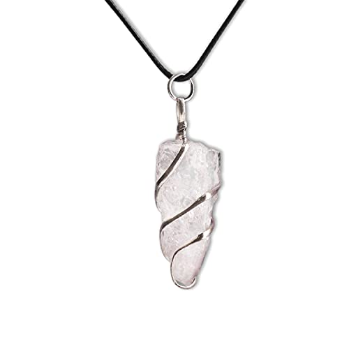 SUBYATH Natural Clear Quartz Raw Reiki Chakra Necklace Rough Gemstone Good Luck Charm Crystal Rock Jewelry Energy Generator Pendant Jewelries Prosperity Stones Handmade Gift For Men Women