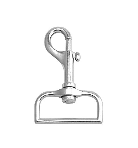 Wuuycoky Lot de 4 grands mousquetons pivotants avec anneau en D Argenté Diamètre intérieur 3,8 cm Cover