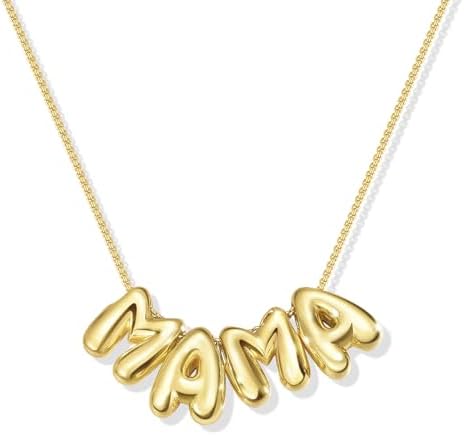 KissYan Mama Necklace for Women, 14K Gold Plated Bubble Love Bff ...
