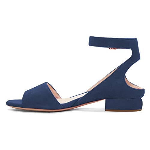 XYD Women Strappy Low Heel Sandals Open Toe Ankle Strap Chunky Block Pumps Comfy Daily Dressy Shoes - Main Image