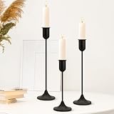 EAST FLAME Candle Holder - 3 PCS Candlestick Holders - Vintage Candle Stick Holder - Modern Decorative Centerpiece - Cozy Atmosphere Gift for Home Decor, Wedding, Halloween Party - Black Taper