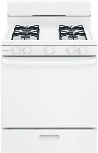 Hotpoint RGBS300DMWW 30-Inch Freestanding Gas Range with 4 B