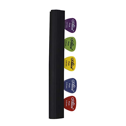 Rayzm Mikrofonständer Gitarrenpicks Halter mit 5 Plektren, 18cm Gummi Mic Stand Picks Halter für Akustik- / Elektro- / Bassgitarre