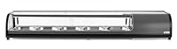 HENDI Sushi-Kühlvitrine, Arktic, mit 5x GN1/2 Behälter, Temperaturbereich: 0° bis 12°C, LED-Beleuchtung, Sushi-Kühlschrank, 230V/190W, 1800x420x(H)265mm, Edelstahl, ABS, Glas, schwarz