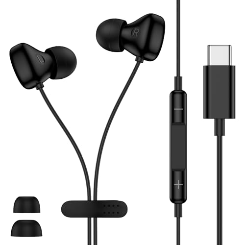 USB C Headphones for Samsung Phone, Wired Earbuds for Android Phone Samsung Galaxy S26 Ultra S25 FE Edge A17 A16 5G A36 A15 A35 A26 iPhone 17, Type C Ear Buds in-Ear Earphones Headset with Microphone