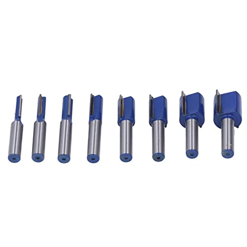 8 Pcs Woodworking Slotting Milling Cutter Double Edged Straight Knife Extended Industrial Grade High Precision for Wood Countertops Cabinets Window Frames 8mm Straight Shank