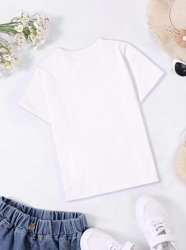 Image of Girls' Graphic Tees Summer Cute Tops Casual Short Sleeve Crew Neck T Shirts