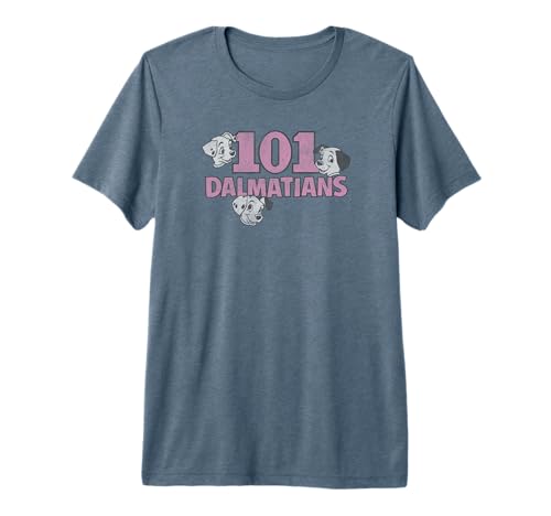 T-shirt Disney 101 Dalmatians imprimé têtes de chiots en coton premium pour fan de dessin animé