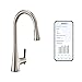 Moen S7235EVSRS Sinema Smart Touchless Pull Down Sprayer Kitchen Faucet with Voice Control and Power Boost, Spot Resist Stainless