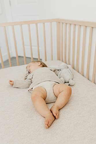 Image of Copper Pearl Premium Knit Baby Crib Sheets for Boys and Girls Breathable and Soft, Fitted Crib Sheets for Standard Baby Mattresses, Oat