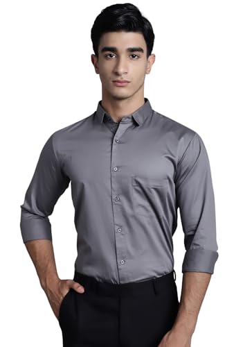Image of Majestic Man Slim Fit Satin Cotton Formal Shirt for Men