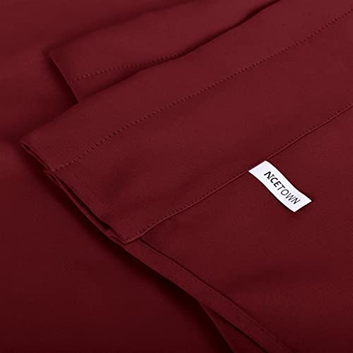 Nicetown Blackout Valance For Small Window - Functional Ascot Rod Pocket Curtain Top Decoration Valance Drape Tier For Living Room/Kitchen/Bedroom/Nursery, 52W By 18L Inches, Burgundy, 1 Piece #TOP4