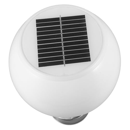 CLISPEED Lampada Solare Da Parete a Led Sfera 200mm Bianca Per Giardino Esterno Base Argento Risparmio Energetico Alta Luminosità
