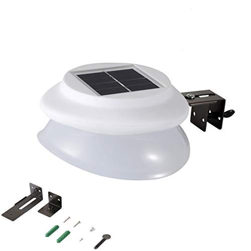 Preisvergleich Produktbild Solarleuchten im Freien, Solar-Sicherheitsleuchte, optisch gesteuert, lochenfrei, solarbetriebene UFO-Lampe, kabelloses, wasserdichtes, langlebiges Nachtlicht für den Gartenzaun (Weiße Muschel)