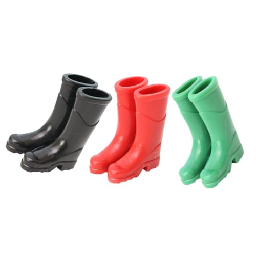 GALPADA 3 Paare Mini Regenstiefel Puppenhaus Deko Miniatur Gummistiefel Hausschuhe Micro Landschaftsrequisiten für Mini Szene