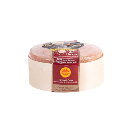 Torta del Casar D.O.P. Flor de la Dehesa 800 g Aprox. – Queso Extremeño de Oveja – Leche Cruda y Cuajo Vegetal – Textura Cremosa – Mejor Queso de España