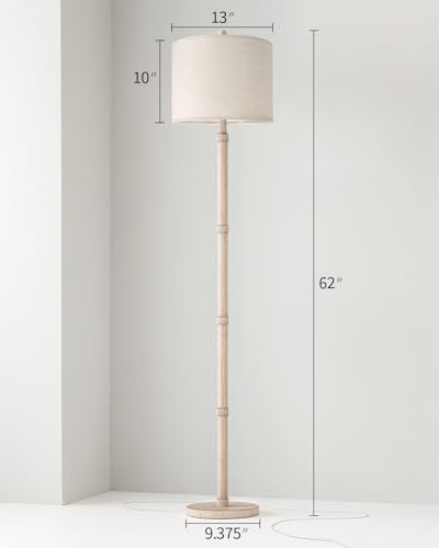 Image of BOBOMOMO Retro Farmhouse Floor Lamp Rotary Switch, 62 inch Resin Vintage Floor Lamp, Rustic Tall Floor Lamps for Living Room, Corner, Bedroom, Office(Without Bulb)