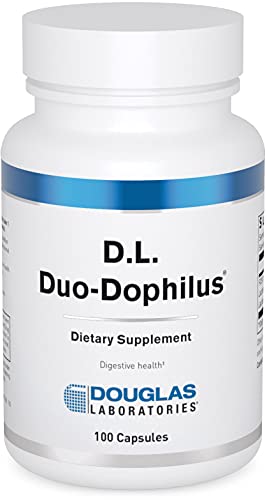 Douglas Laboratories D.L. Duo Dophilus | Acidophilus and Bifidus Shelf Stable Probiotic Powder with FOS | 100 Capsules