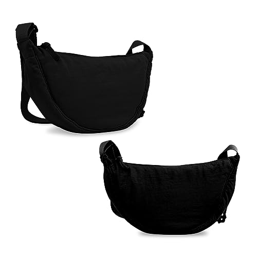 Image of Nylon Crescent Crossbody Bag for Women Purses Trendy Men,Small Travel Sling Bag Hobo